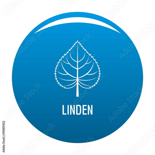 Linden leaf icon vector blue circle isolated on white background 