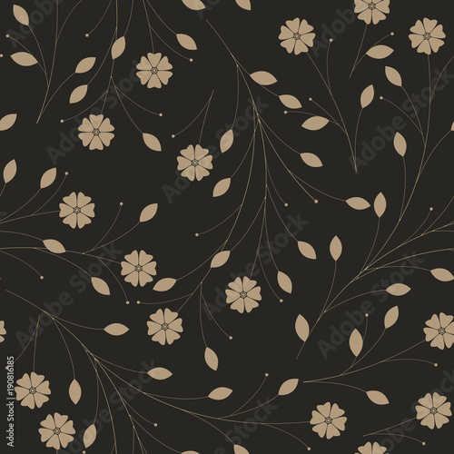Fototapeta Naklejka Na Ścianę i Meble -  Stylish pattern with cute flowers and leaves