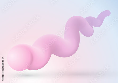3D fluid style shape in pastel colours