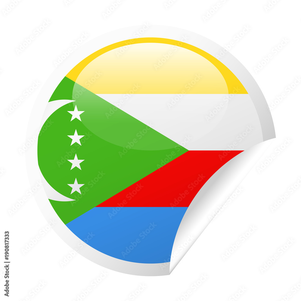 Comoros Flag Vector Round Corner Paper Icon Comoros Flag Vector Round Corner Paper Icon