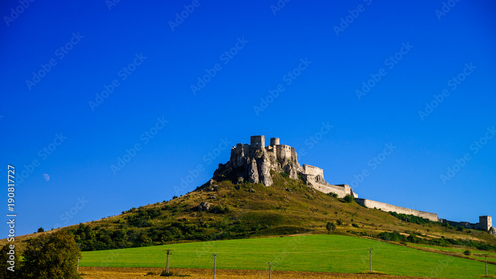 View on the ruins of Spis Castle in Slovakia - one of the biggest European castles by area