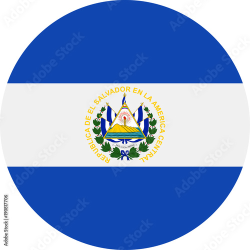 El salvador Flag Vector Round Flat Icon