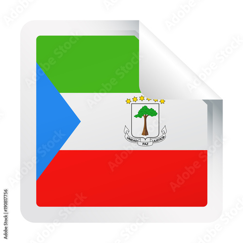 Equatorial Guinea Flag Vector Square Corner Paper Icon