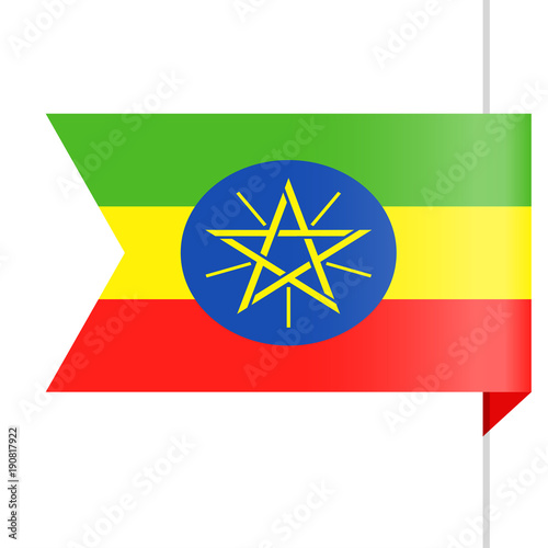 Ethiopia Flag Vector Bookmark Icon