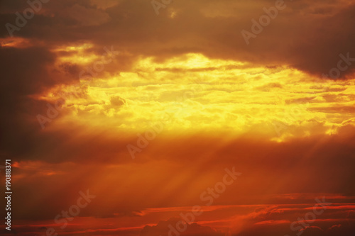 Fototapeta Naklejka Na Ścianę i Meble -  Beautiful sunset with flaming sky 