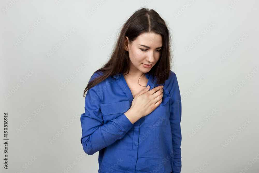 Beautiful female  with heart attack or broken heart
