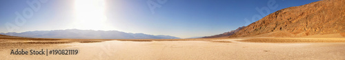 Panoramic View in the Desert at th e Bottom of Badwater Bassin