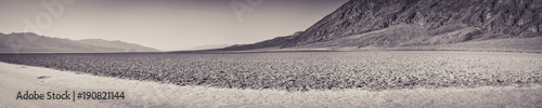 Panoramic View in the Desert at th e Bottom of Badwater Bassin photo
