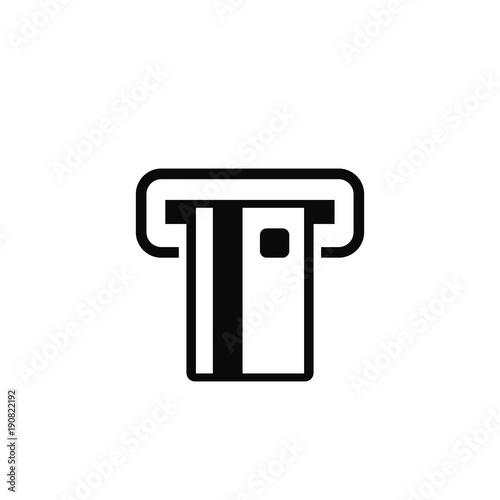 Insert Credit Card Icon in ATM icon. Shopping sign. Bank ATM symbol