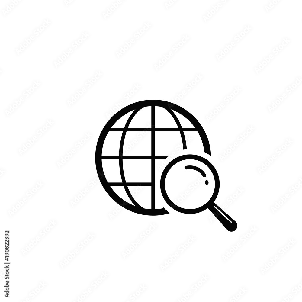 Global Search Icon. Vector isolated simple web symbol Global Search Icon. Vector isolated simple web symbol