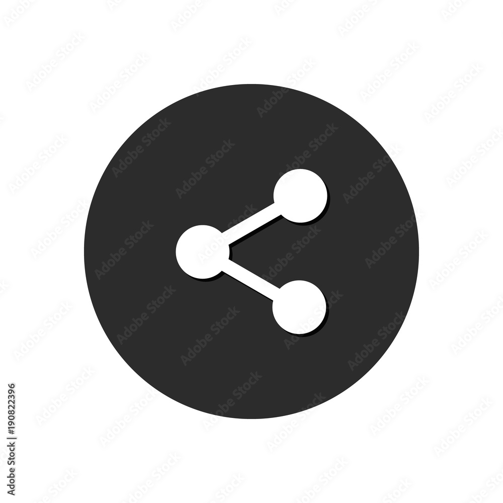 Share Icon, Vector Circle Isolated Web Button Share Icon, Vector Circle Isolated Web Button