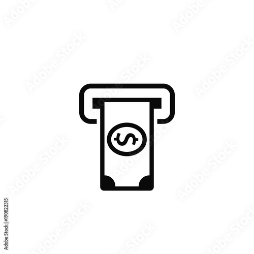 Money ATM Icon. Issuing or Receiving Money from ATM. Vector symbol
