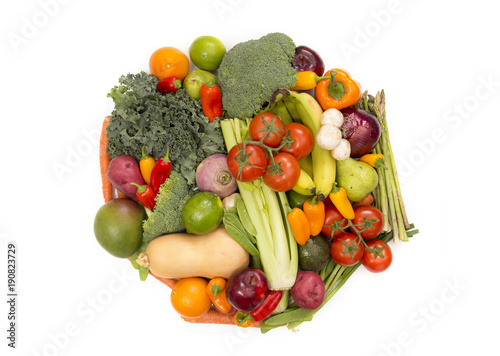 Fototapeta Naklejka Na Ścianę i Meble -  Beautify Array of Fresh Fruits and Vegetables