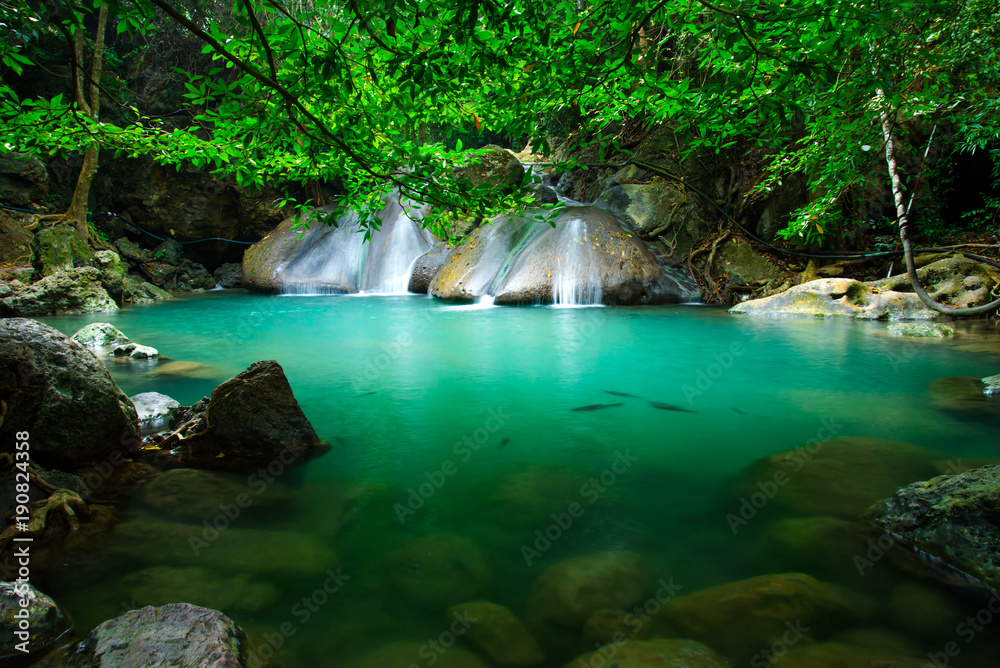 Erawan waterfall in Thailand National Park