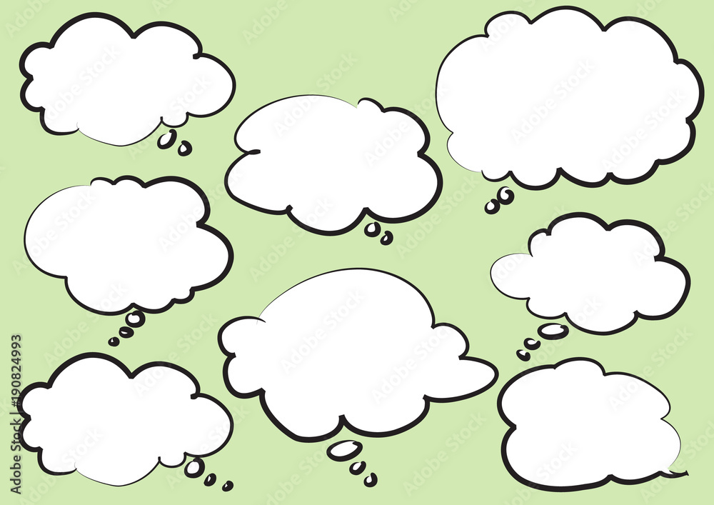blank cloud and speech bubble blank cloud and speech bubble