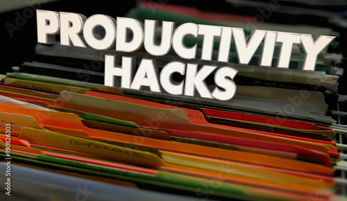 Productivity Hacks File Folders Productive Working 3d Illustration