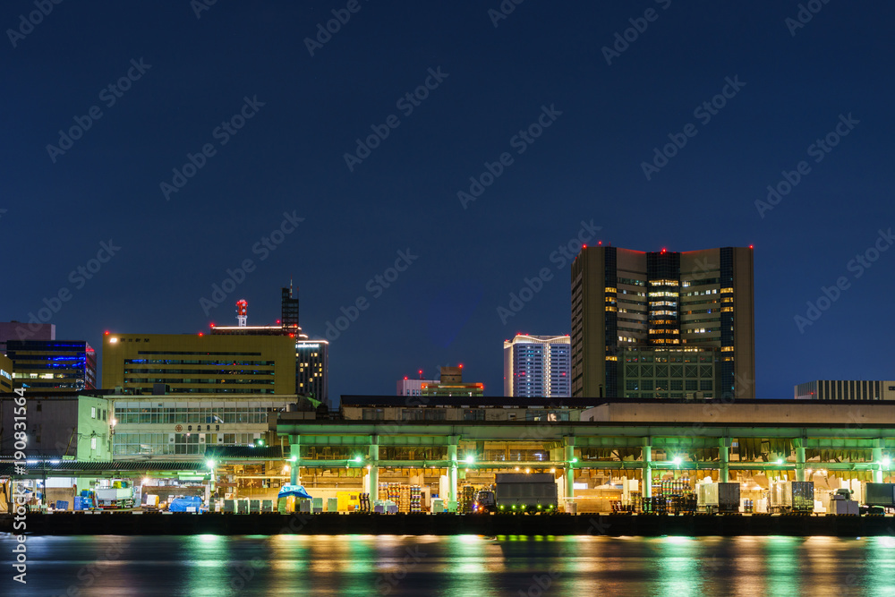 築地市場 夜景 Stock Photo Adobe Stock