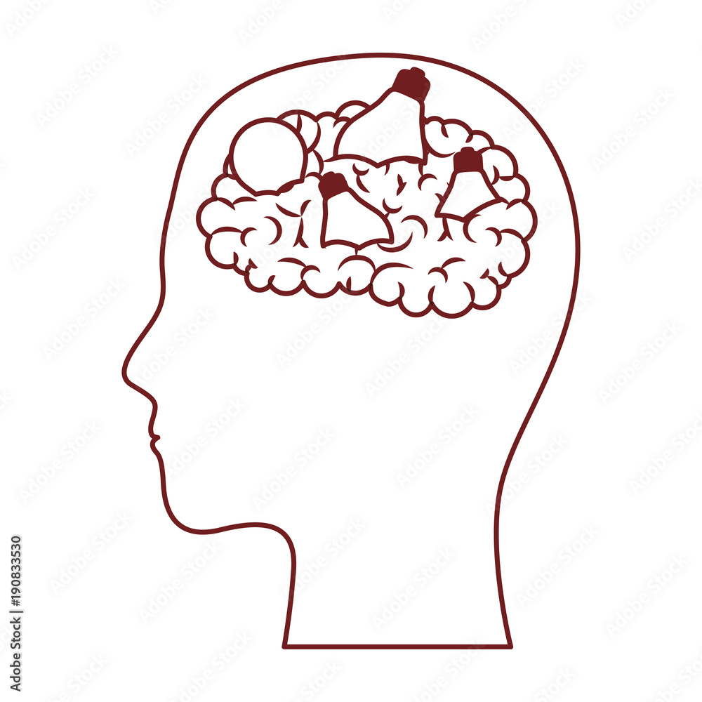 human head face brain science mind intelligence vector illustration human head face brain science mind intelligence vector illustration