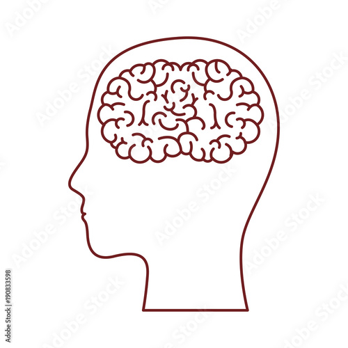 Fototapeta Naklejka Na Ścianę i Meble -  human head face brain science mind intelligence vector illustration