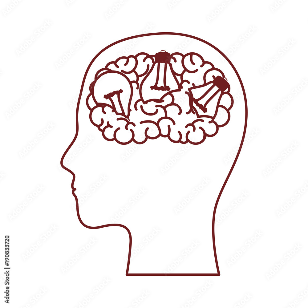 human head face brain science mind intelligence vector illustration human head face brain science mind intelligence vector illustration