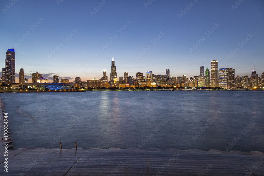 Chicago Skyline Night