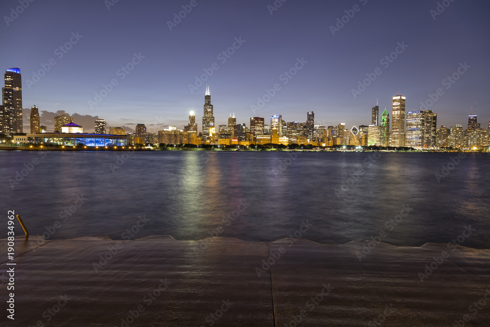Fototapeta premium Chicago Skyline Night