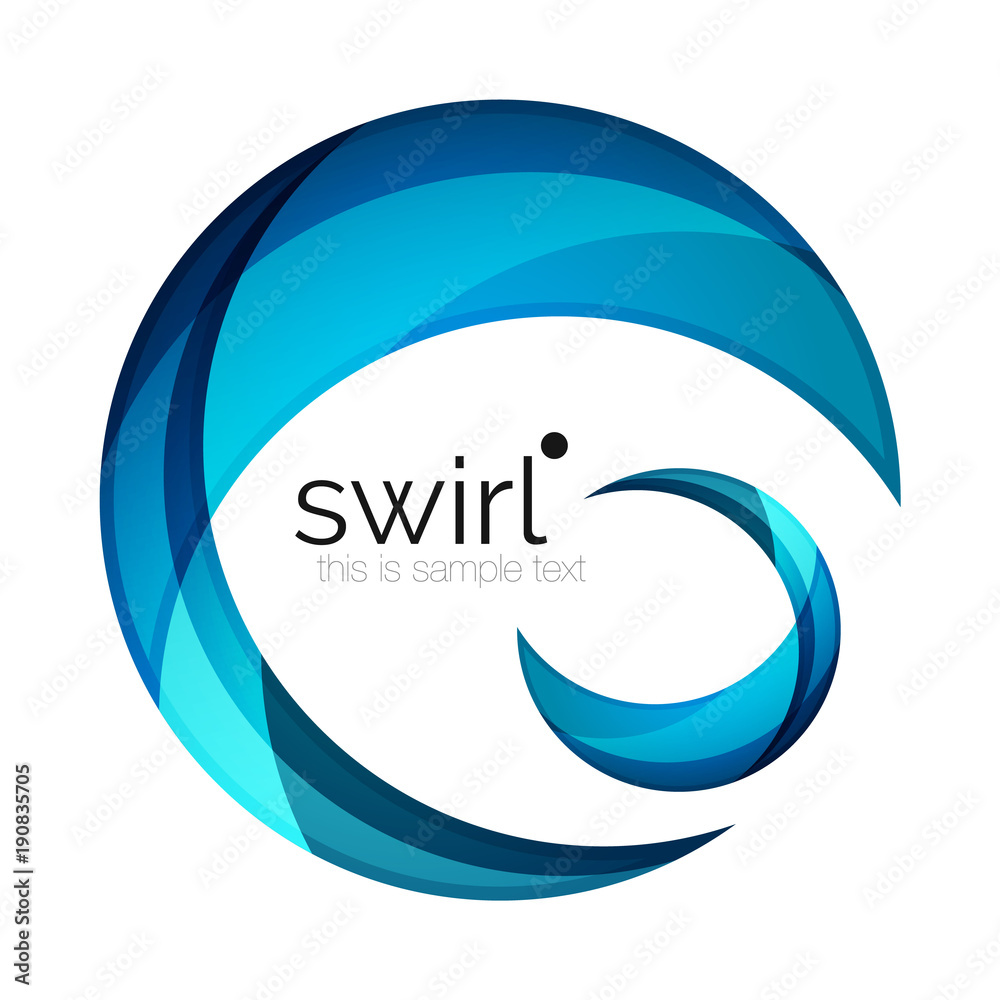 Digital techno swirl circle business icon