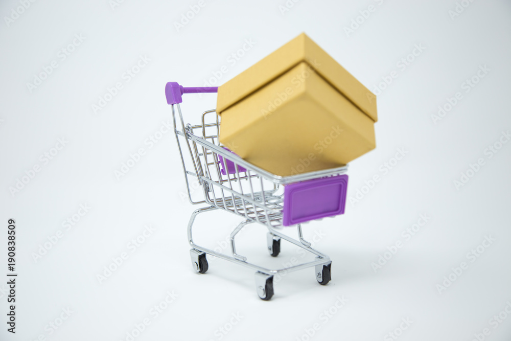 shopping cart with white background
