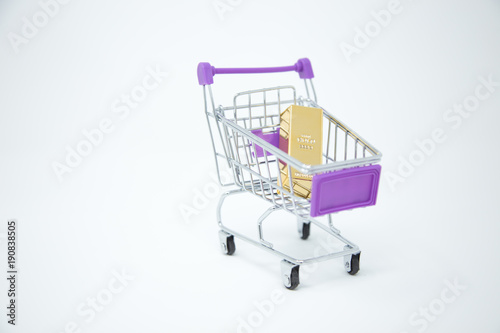 shopping cart with white background 