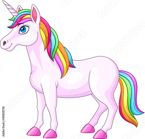 Cartoon rainbow unicorn horse