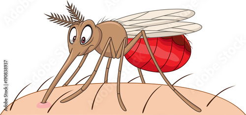 cartoon mosquito sucking blood