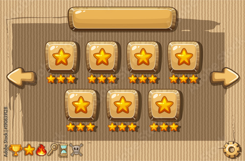 Game template with stars and signs