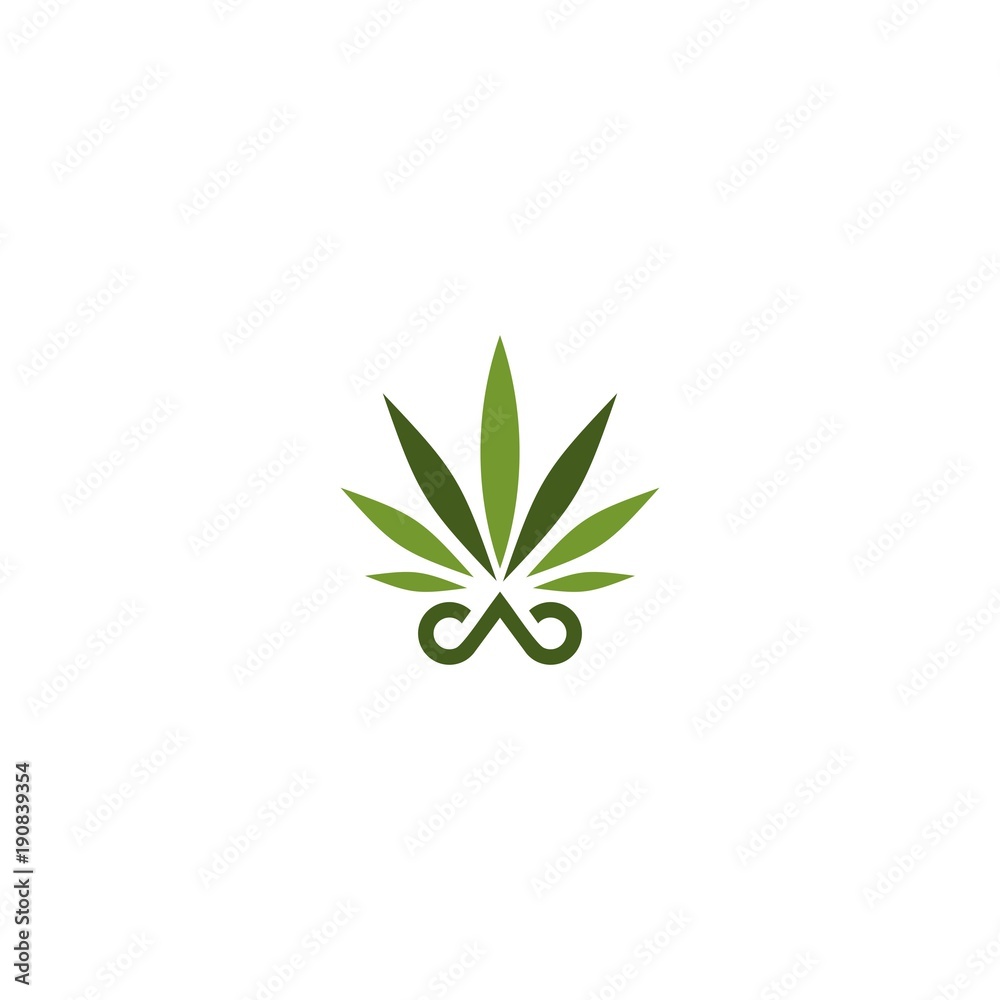 Marijuana leaf and scissors vector illustration 
