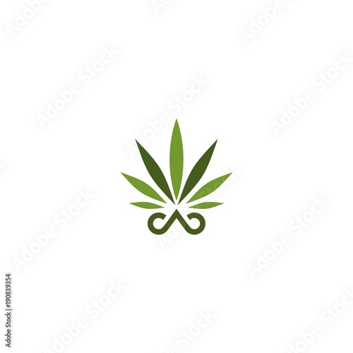 Marijuana leaf and scissors vector illustration 