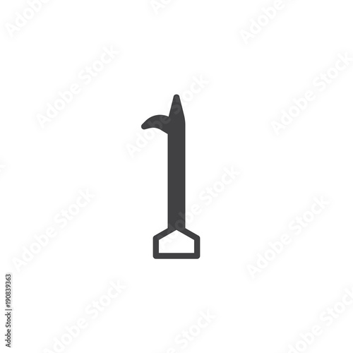 Pike pole icon vector, filled flat sign, solid pictogram isolated on white. Fireman hook tool symbol, logo illustration.