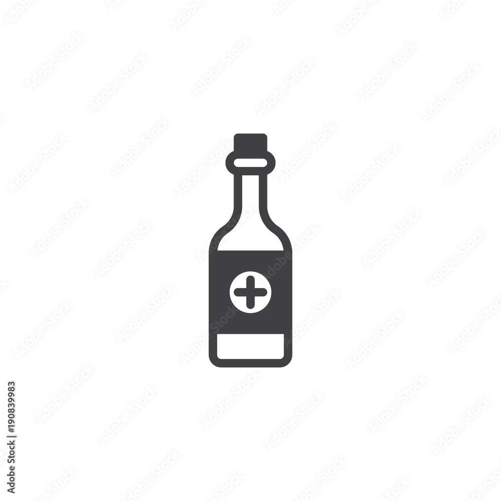 Medicine bottle icon vector, filled flat sign, solid pictogram isolated on white. Symbol, logo illustration. Medicine bottle icon vector, filled flat sign, solid pictogram isolated on white. Symbol, logo illustration.
