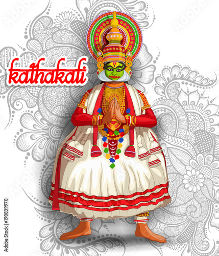 illustration of Indian kathakali dance form photo