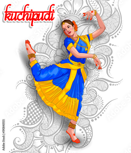 illustration of Indian Kuchipudi dance form