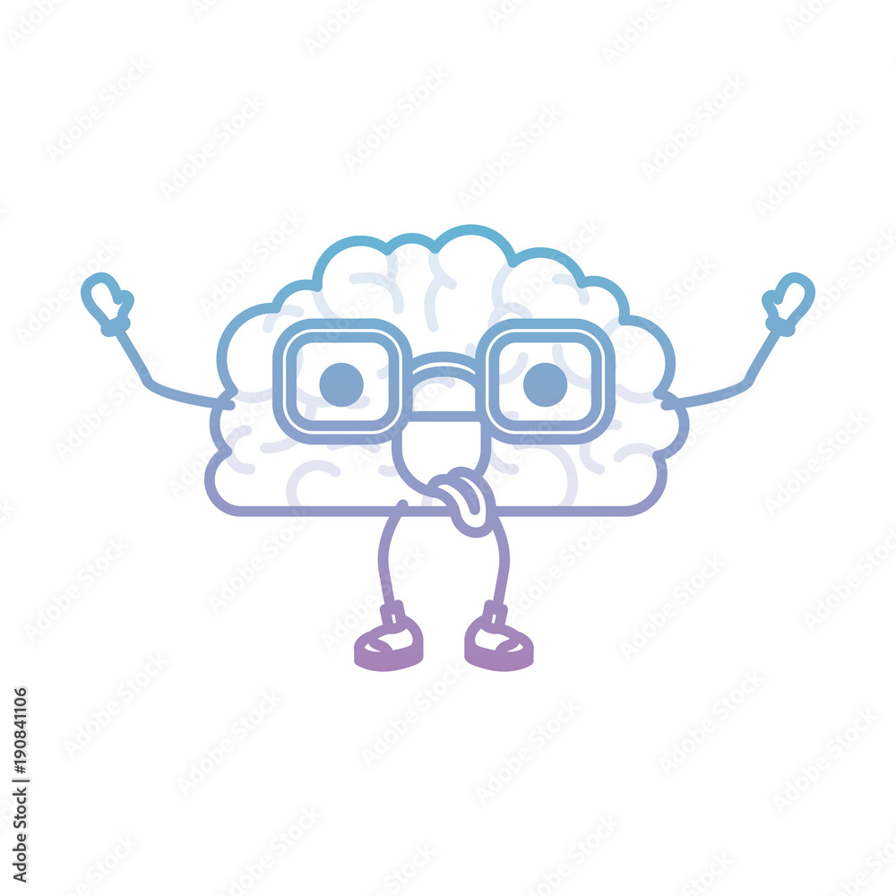  brain cartoon expression mind intelligence neurology fun caricature comic graphic vector illustration