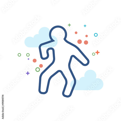 Crime victim icon in outlined flat color style. Vector illustration.