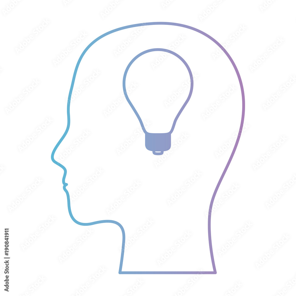  human head face brain science mind intelligence vector illustration