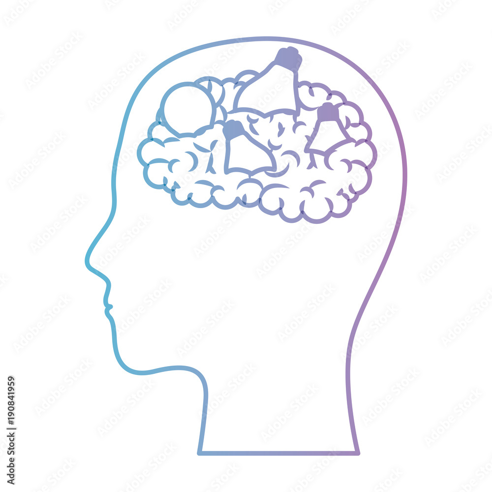 human head face brain science mind intelligence vector illustration human head face brain science mind intelligence vector illustration