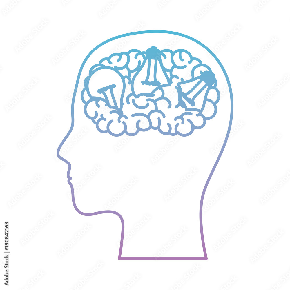human head face brain science mind intelligence vector illustration human head face brain science mind intelligence vector illustration