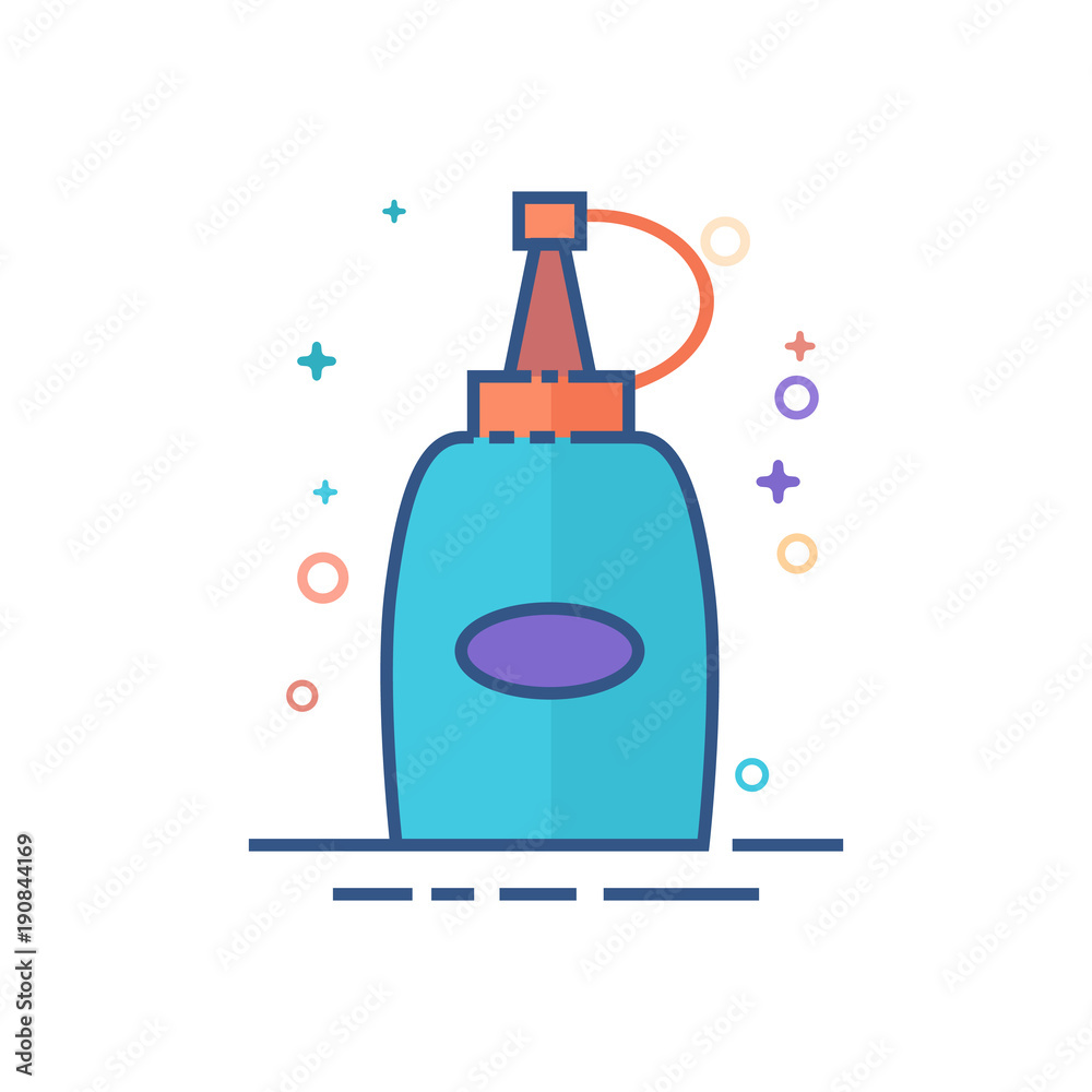 Ketchup bottle icon in outlined flat color style. Vector illustration. Ketchup bottle icon in outlined flat color style. Vector illustration.