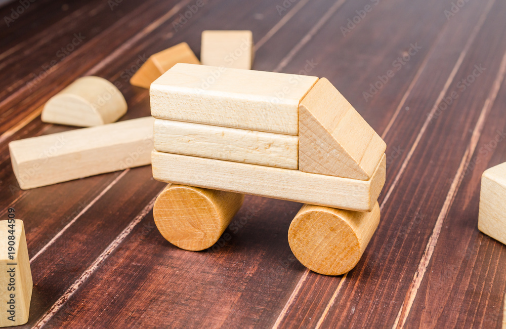 Truck wooden toy blocks