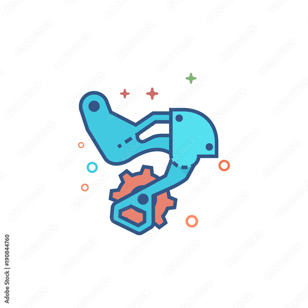 Rear deraillieur icon in outlined flat color style. Vector illustration. Rear deraillieur icon in outlined flat color style. Vector illustration.