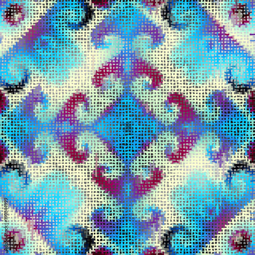 Seamless background pattern. Imitation of a texture of rough canvas painted with paint.