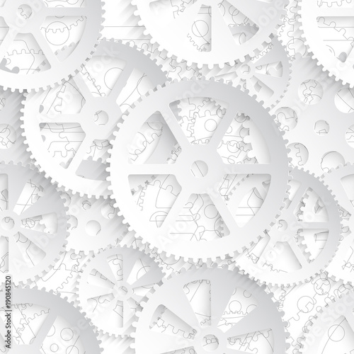 white gears seamless