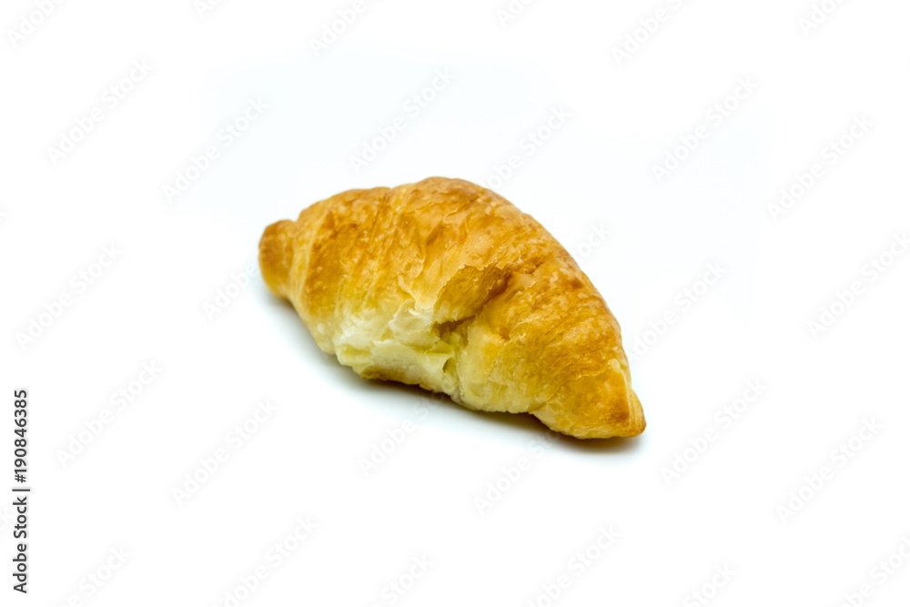Croissant, a buttery pastry. Isolated on white background Croissant, a buttery pastry. Isolated on white background