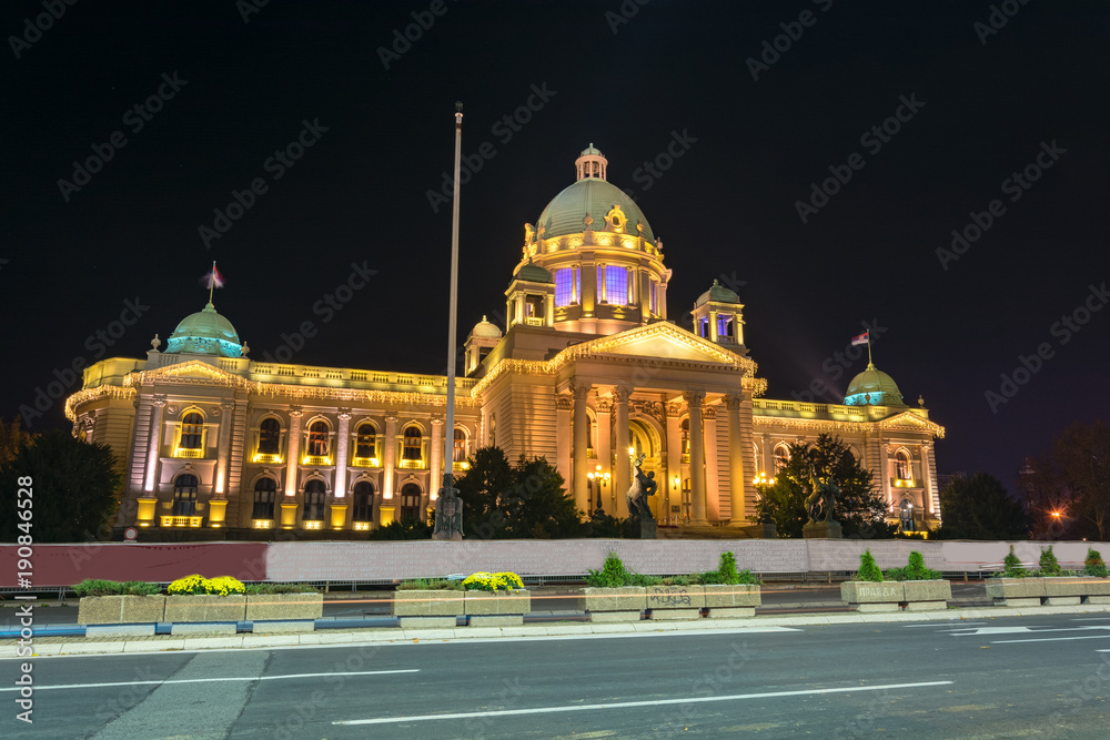 The National Assembly Building (parliament) in Belgrade, Serbia